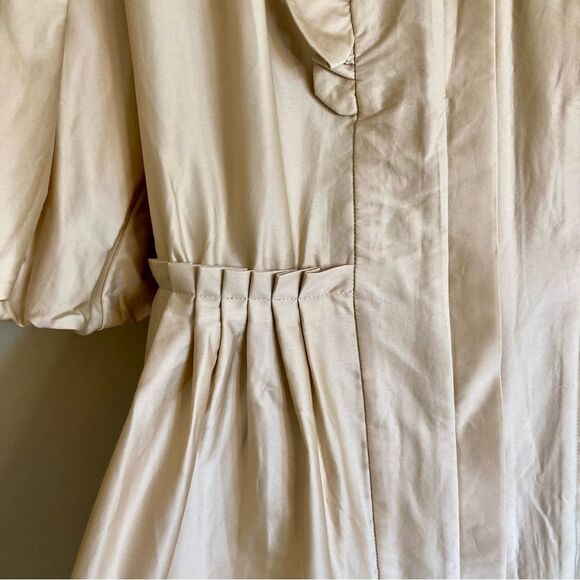 NEW FARM Rio Beige Short Sleeve Mini Dress Ruffle Peter Pan Puffed Size S or M - Picture 12 of 16